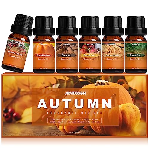 Autumn Fragrance Oil Set, Premium Fall Essential Oils for Diffuser and Candle Making -Cinnamon ARVIDSSON uk supplements
