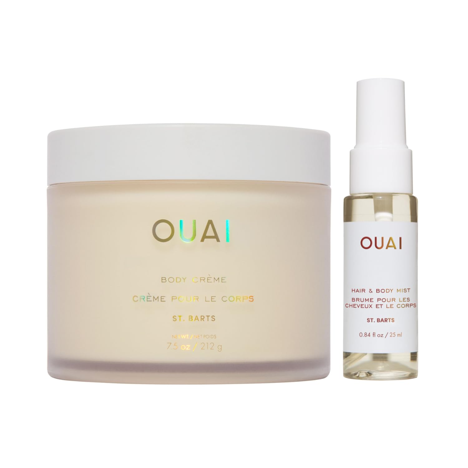 OUAI St. Barts Hair & Body Gift Set - Tropical-Scented Body Care for Women & Men - Includes Full Size Hydrating Body Cream & Deluxe Hair and Body Mist (2 Count) OUAI uk supplements