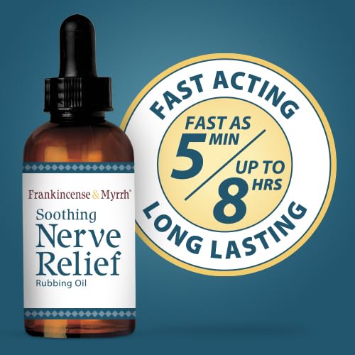 Nerve Pain Relief, Neuropathy Relief for Hands & Feet, Frankincense & Myrrh Rubbing Oil with Menthol and Frankincense Essential Oils, 2 Fl. Oz. Maximum Strength for Foot Pain FRANKINCENSE & MYRRH uk supplements