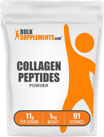 BulkSupplements.com Collagen Peptides Powder - Bovine Collagen Powder, Powdered Collagen Supplement - Hydrolyzed & Gluten Free, 11g per Serving, 1kg (2.2 lbs) (Pack of 1) BulkSupplements uk supplements