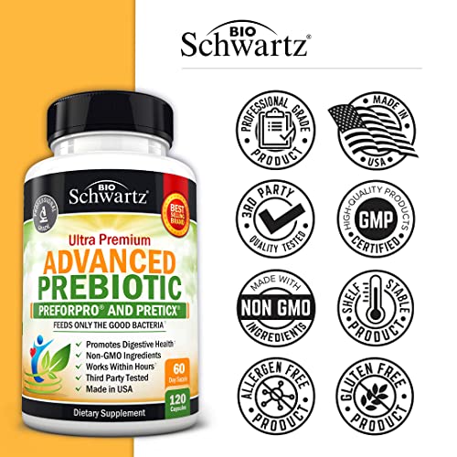 Prebiotics for Advanced Gut Health - Immune System Support & Dietary Fiber BioSchwartz uk supplements