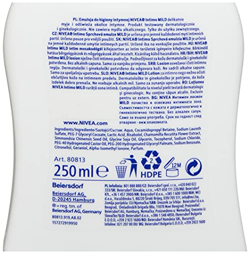 Nivea Intimate Intimo Natural Daily Comfort Mild & Delicate Feminine Cleanser 200 Ml. l Nivea uk supplements