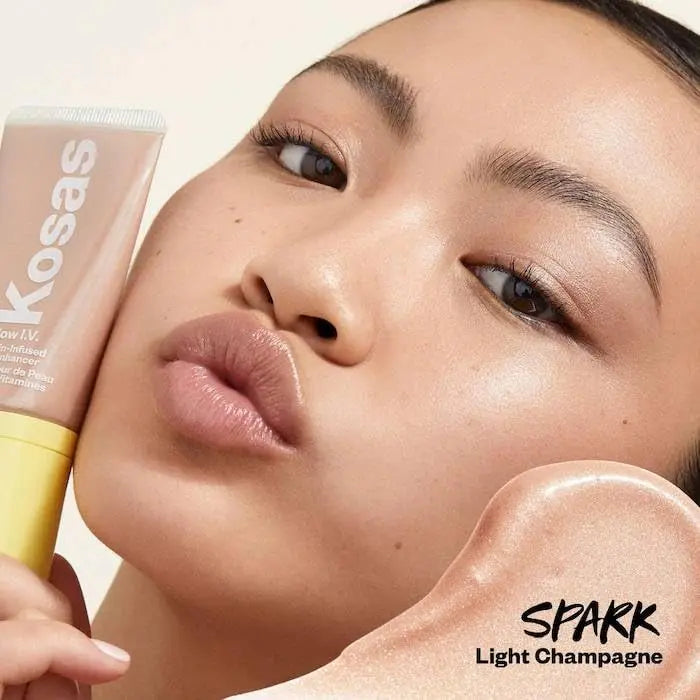 Kosas Glow I.V. - Vitamin-Infused Skin Illuminating Enhancer - Spark. Bonus Premium Korean Sheet Masque with Collagen Kosas uk supplements