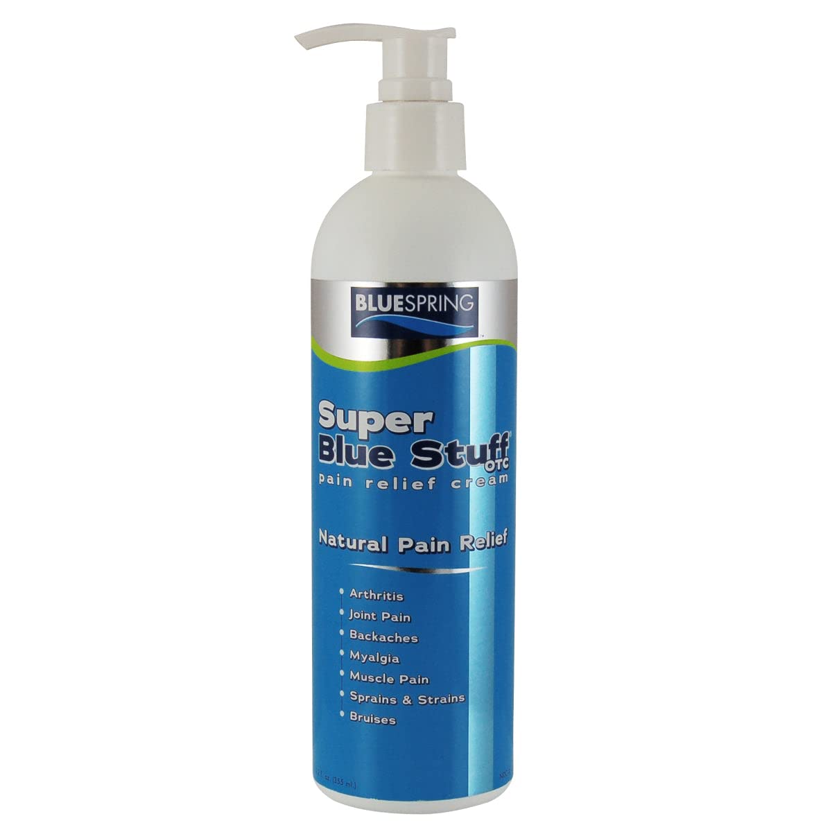 Super Blue Stuff OTC 12-oz. Pump Bottle - Natural, Made in USA, Paraben-free, Works in As Little As 5 Minutes for Joint/Muscle Pain, Backaches, Sprains/Strains, Bruises & Arthritis by Blue Spring Blue Spring uk supplements