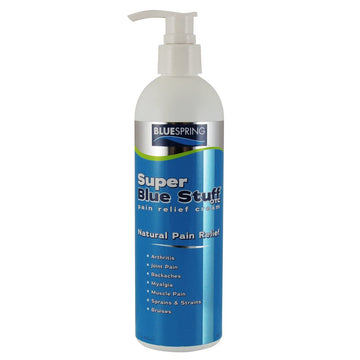 Super Blue Stuff OTC 12-oz. Pump Bottle - Natural, Made in USA, Paraben-free, Works in As Little As 5 Minutes for Joint/Muscle Pain, Backaches, Sprains/Strains, Bruises & Arthritis by Blue Spring Blue Spring uk supplements