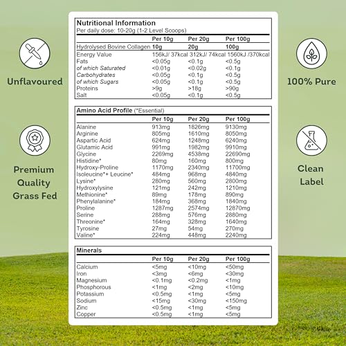 100% Pure Collagen Powder Protein Peptides - General Healthcare 300g Supplement General Healthcare uk supplements