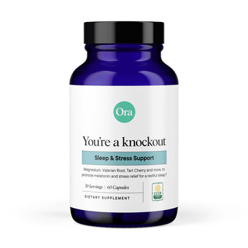 Ora Organic Natural Sleep Aid Supplement Stress Support Calming Herbal Blend with Melatonin from Tart Cherry - Includes Magnesium Citrate, Valerian Root, and Lemon Balm - 1 Month Supply, 60 Capsules Ora Organic uk supplements