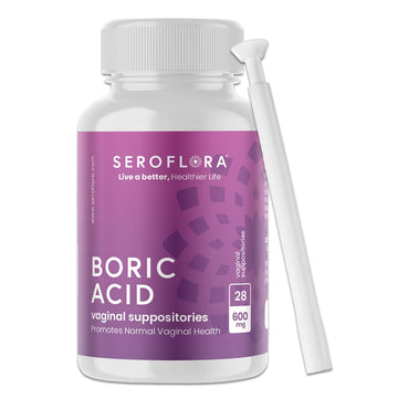 Seroflora Boric Acid Vaginal Suppositories for Women + 1 Suppository Applicator - Helps Support Vaginal Odor pH Balance, Yeast Infection and Bacterial Vaginosis Seroflora uk supplements