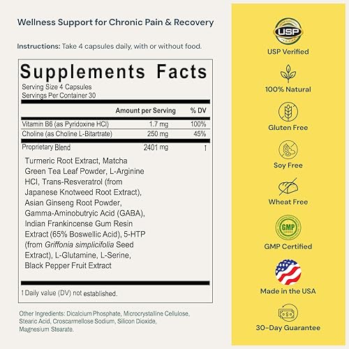 ProleevaMax Nutraceuticals Supplement – Nerve, Muscle & Joint Support with Turmeric Curcumin, Resveratrol, Ginseng & Boswellia, 13 Natural Ingredients, 120 Capsules ProleevaMax uk supplements