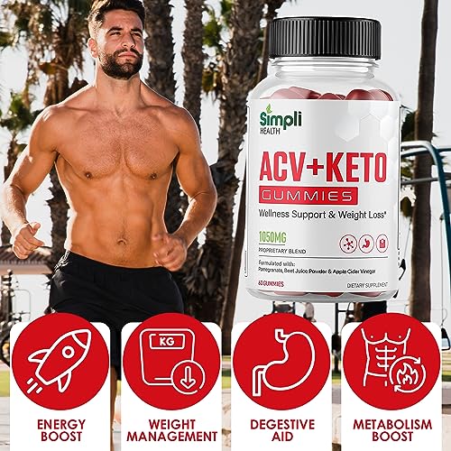 Nutrocell Simpli Health ACV Ketos Gummies Keto Apple Cider Vinegar 1050mg Nutrocell uk supplements