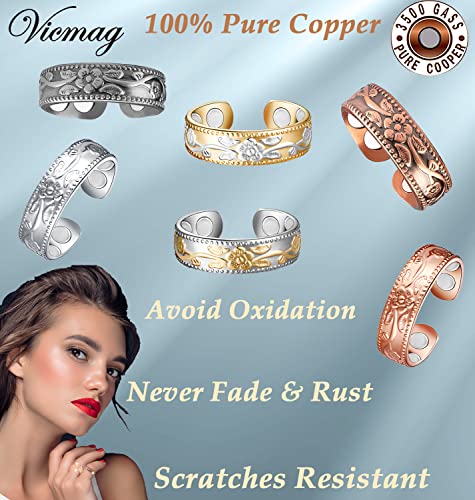 Vicmag Copper Magnetic Ring for Women, Lymphatic Drainage Ring Ladies Fingers Thumb Vicmag uk supplements