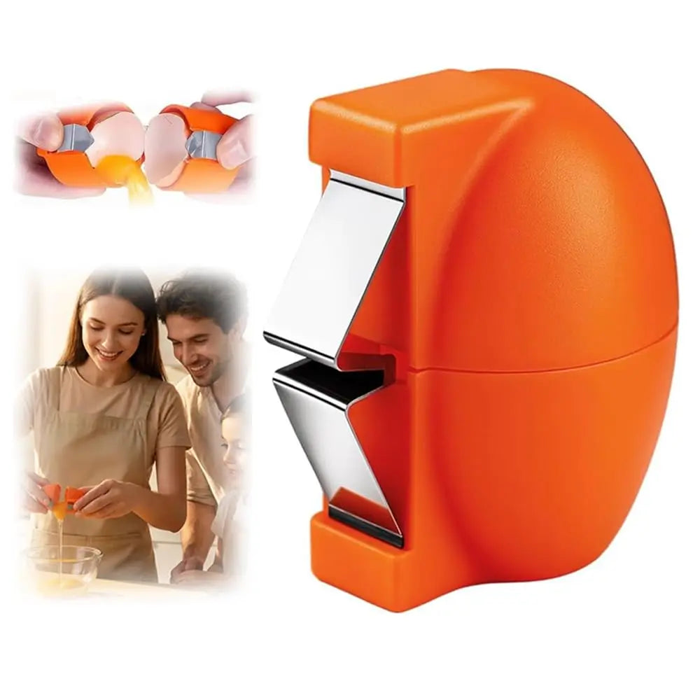 New Egg Shell Opener Egg Cracker Tool Stainless Steel, Multifunctional Egg Shell Opener for Raw Or Hard-Boiled Eggs, Kitchen Gadget for Cooking Baking (Orange Red) CLRZOL uk supplements