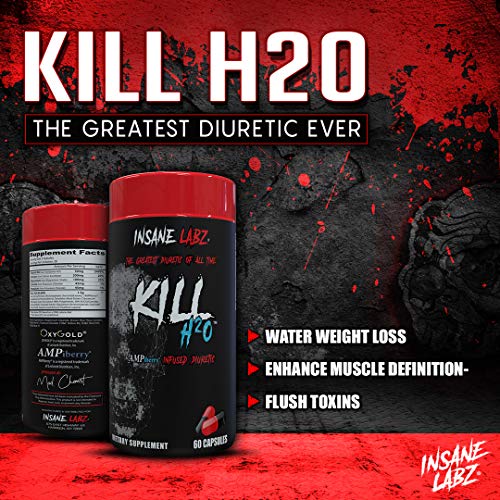 Insane Labz Kill H20, AMPiberry Infused Diuretic, Reduce Water Retention and Bloating Relief Insane Labz uk supplements