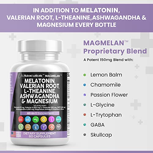 Melatonin 10mg Valerian Root 6000mg L Theanine 200mg Ashwagandha Clean Nutraceuticals uk supplements