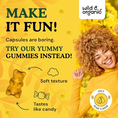 Wild & Organic Mullein Gummies - Daily Dietary Supplement for Respiratory, Digestive Wild & Organic uk supplements
