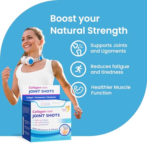 Swedish Nutra Collagen 10000 Joint Shots | High Strength Type 1, 2 & 3 Collagen for Body, Joints & Ligaments Swedish Nutra uk supplements