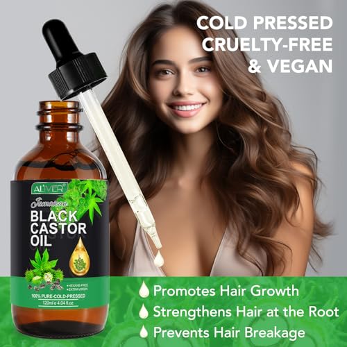 ALIVER Jamaican Black Castor Oil (2 Pack), Jamaican Castor Oil Organic Cold Pressed Unrefined ALIVER uk supplements