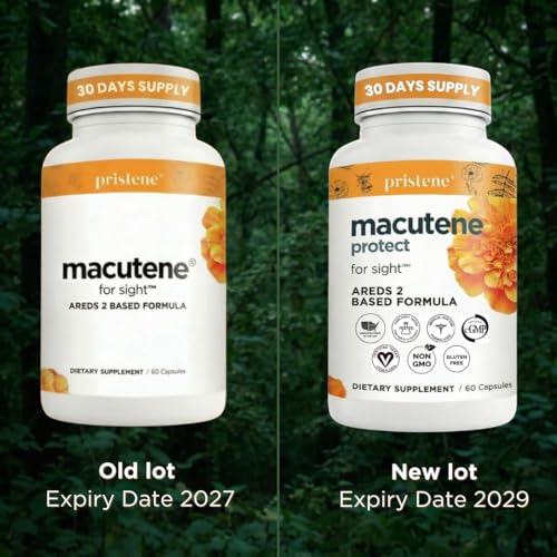 Macutene Protect Eye Vitamins for Macular Support Areds 2 with Lutein and Zeaxanthin Supplements (25mg/5mg) – Doctor Formulated Bilberry Supplement for Eyes, Lab Tested, Vegan (60 Capsules) Pristene uk supplements