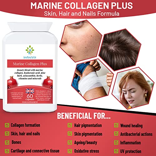 InfiniVit Marine Collagen Plus Blend Capsules - Hair Growth Enhancer with Enriched Vitamin C and Vitamin E InfiniVit uk supplements