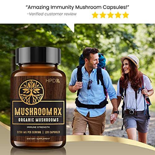 HPD Rx Mushroom Rx Organic Mushroom Extract Blend Max Immunity Dose, Lion’s Mane HPD Rx uk supplements