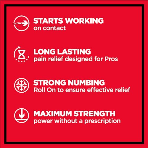 Absorbine Jr. PRO Maximum Strength Lidocaine Roll-On for Targeted Nerve and Muscle Pain Relief, 4% Lidocaine + 1.5% Phenol, Fast Acting & Long Lasting, 2.5 oz ABSORBINE JR. uk supplements