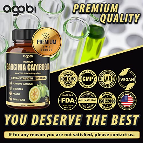 Premium Garcinia Cambogia 20:1 Extract Capsules 8550 mg - with Green Tea, Arjuna agobi uk supplements