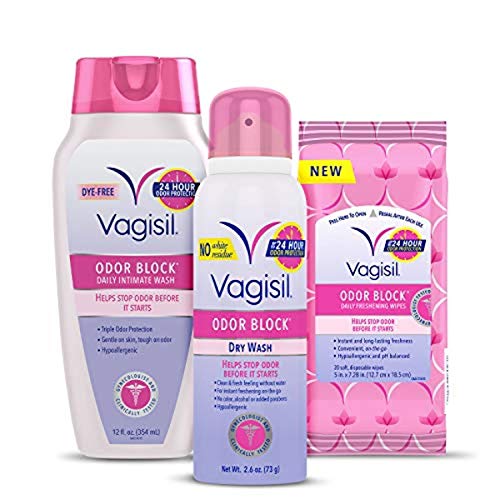 Vagisil Odor Block Multipack for Women, Daily Intimate wash, 20 Feminine Wipes, and Dry Wash Vagisil uk supplements