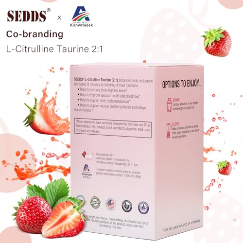 SEDDS L-Citrulline Taurine 2:1, Strawberry-Flavored L Citrulline Powder Citrulline Supplements SEDDS uk supplements
