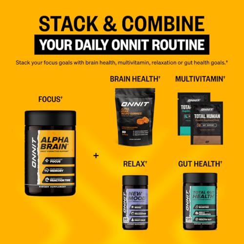 ONNIT Alpha Brain Nootropic Capsules for Men & Women, IGEN Non-GMO Tested Memory, Focus & Mental Clarity, with L-Theanine and Vitamin B6, 30 Count Each, Pack of 3 (90 Capsules) ONNIT uk supplements