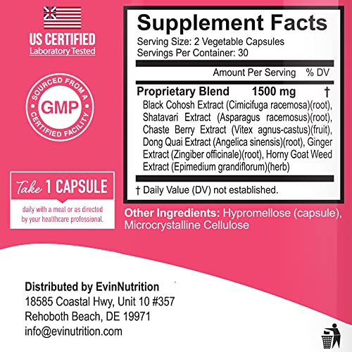 Evinutrition Estrobalance Capsule for Women - Menopause Mood and Energy Support Evinutrition uk supplements