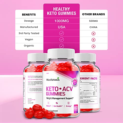 (2 Pack) Max Ketosis Keto ACV Gummies Max Ketosis Advanced Formula Apple Cider Vinegar Rillvo uk supplements