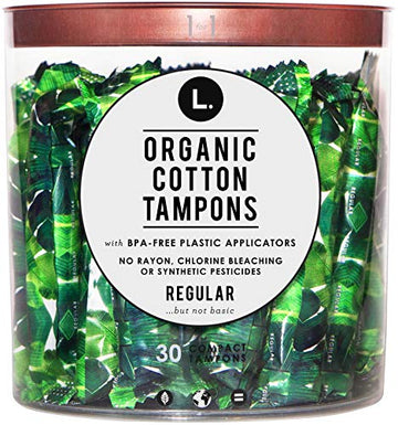 L. Organic Cotton Regular Absorbency Compact Tampons 30 Count L. uk supplements
