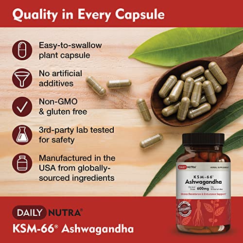 DailyNutra KSM-66 Ashwagandha 600mg Organic Root Extract - High Potency Supplement DailyNutra uk supplements