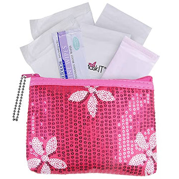 First Period Kit To-go! - Organic Biodegradable Tween Pads & Liner - Period Bags for Teen Girls Be Prepared. Period. uk supplements