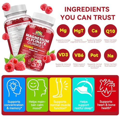 120 Count Magnesium Glycinate Gummies with L-Threonate（600mg Per Serving）,High Absorption Sugar Free Magnesium Potassium Supplement for Relaxation, Stress Relief, and Sleep Support for Adults & Kids WOJBALMN uk supplements