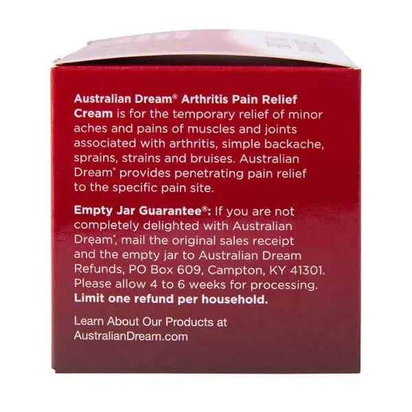 Australian Dream Arthritis Pain Relief Cream - 4oz, Pack of 6 VELOSVIE uk supplements