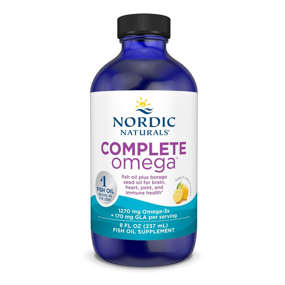 Nordic Naturals Complete Omega, Lemon Flavor - 8 oz - 1270 mg Omega-3 - EPA & DHA with Added GLA - Healthy Skin, Cognition, Positive Mood - Non-GMO - 48 Servings Nordic Naturals uk supplements