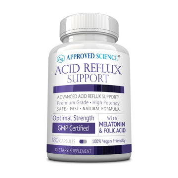 Approved Science® Acid Reflux Support - with Melatonin, Marshmallow Root, L-Taurine -180 Capsules - Vegan Approved Science uk supplements