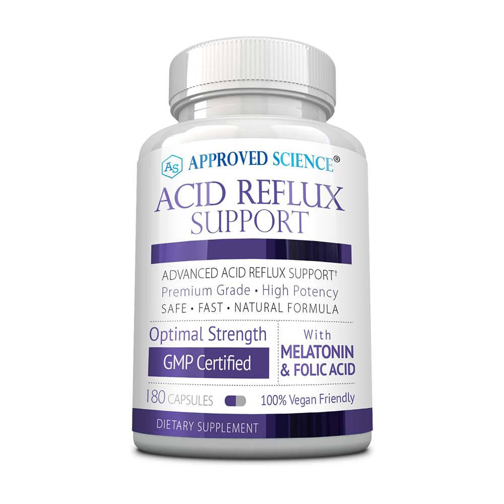 Approved Science® Acid Reflux Support - with Melatonin, Marshmallow Root, L-Taurine -180 Capsules - Vegan Approved Science uk supplements