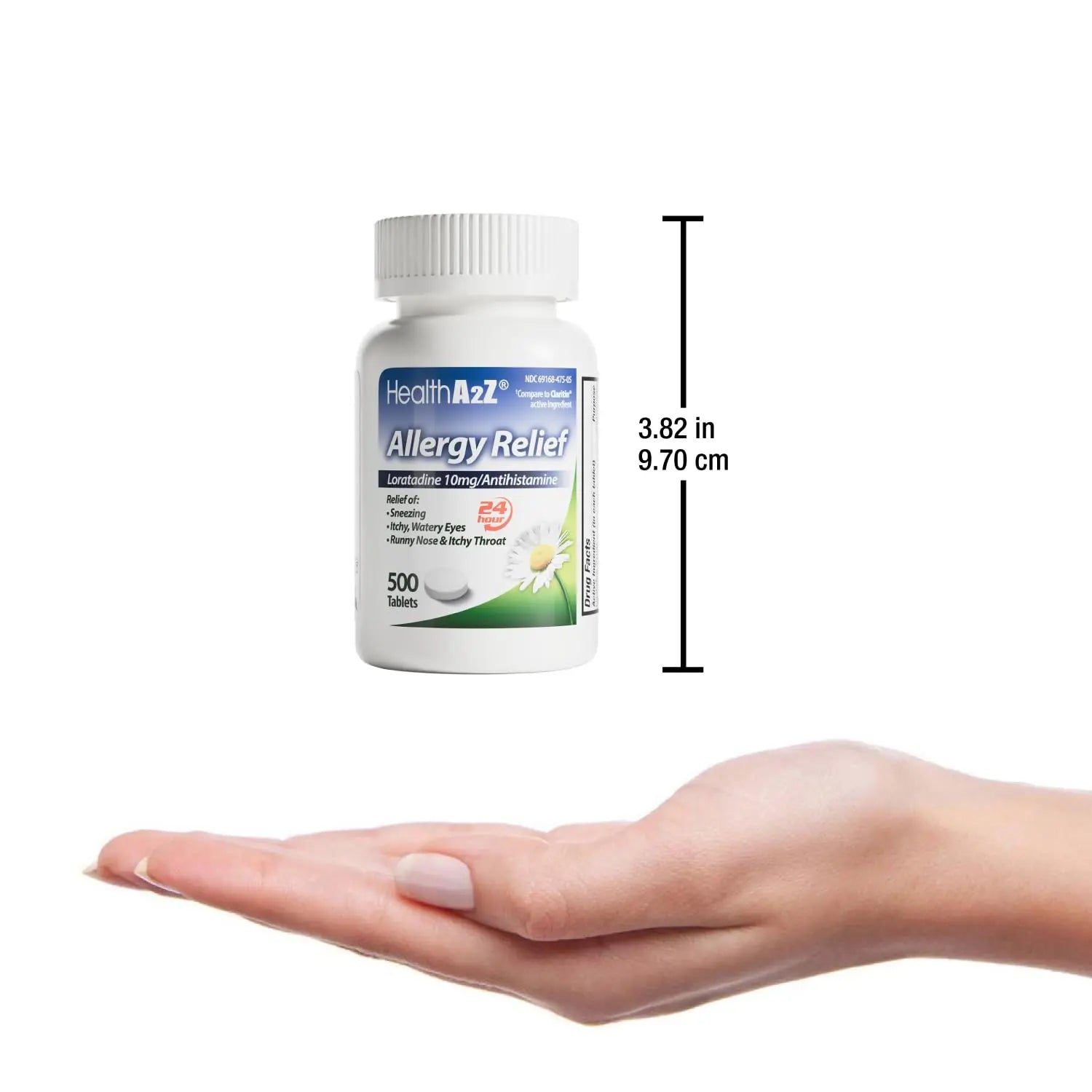 HealthA2Z® Allergy Relief | Loratadine 10mg Antihistamine | 500 Tablets | Dye Free | Relief from Itchy Throat, Sneezing, Runny Noses | 24-Hours Allergy Medicine HealthA2Z uk supplements