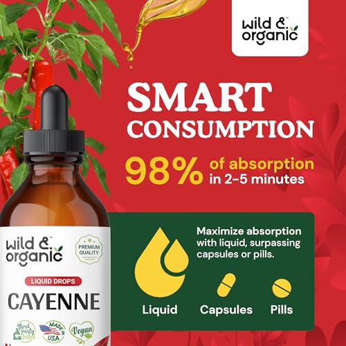 Cayenne Pepper Supplements - Organic Cayenne Pepper Tincture - Cayenne Pepper Liquid Wild & Organic uk supplements