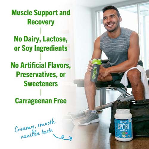 Orgain Organic Sport Vegan Protein Powder, Vanilla - 30g Plant Based Protein, For Pre-Work Orgain uk supplements