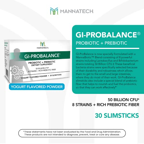 Mannatech Prebiotics and Probiotics, 30 Slimsticks, Yogurt Flavor, GI-ProBalance w/MannaBiotic Blend Mannatech uk supplements