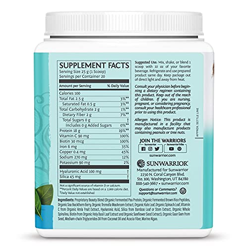 Sunwarrior Collagen Building Protein Peptides, Natural, 500 g Sunwarrior uk supplements