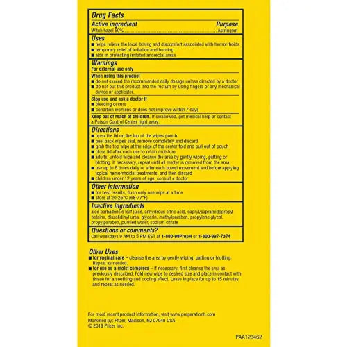 Preparation H Hemorrhoid Flushable Wipes with Witch Hazel for Skin Irritation Relief - 96 Count Preparation H uk supplements
