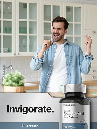 Stabilized R-Lipoic Acid 300mg | 60 Capsules | with Biotin Optimizer | Non-GMO, Gluten Horbäach uk supplements