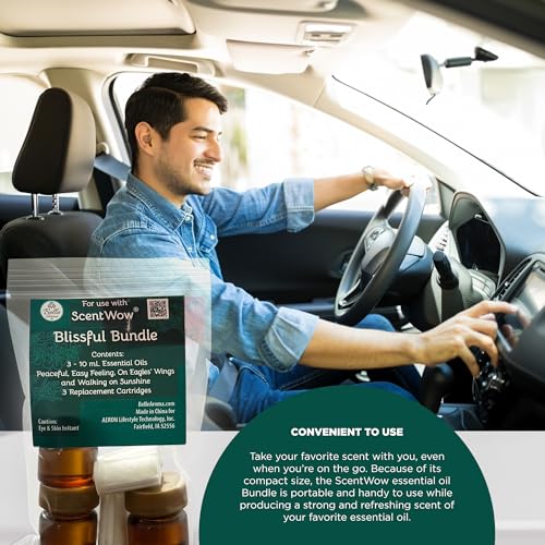 ScentWow® Aromatherapy Car Diffuser Refill Essential Oil Bundle with Three Refill Pads and 10ml Bottles Belle Aroma uk supplements