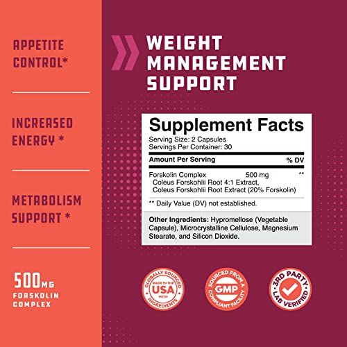Pure Forskolin Extract for Weight Loss Supplement Powerful Antioxidant - Maximum Strength Natures Craft uk supplements