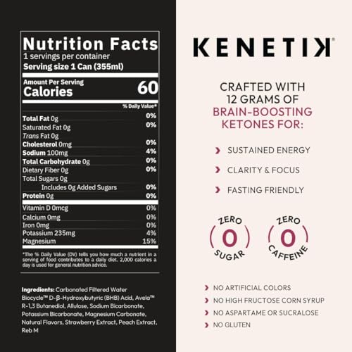 KENETIK Ketones Drink, Caffeine & Sugar Free, Keto Friendly Drinkable Ketones for Clean Kenetik uk supplements