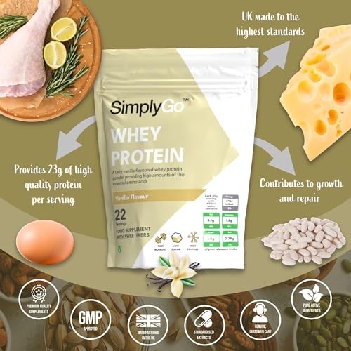 SimplyGo Whey Protein Powder | 900g | Simply Add 30g to Water, Juice or Shakes Simply Supplements uk supplements